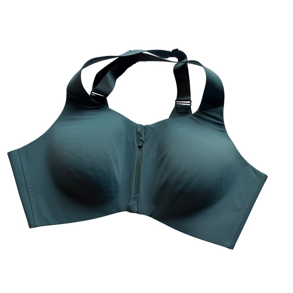Knix Catalyst Front Zip High Impact Sports Bra Dark Teal Women Size 7